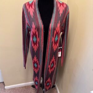 Women's Multicolor Open Front Cardigan